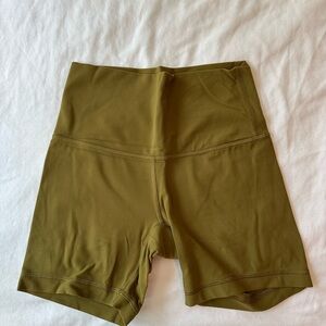 Aritzia Green Bike Shorts Mid-Thigh Length